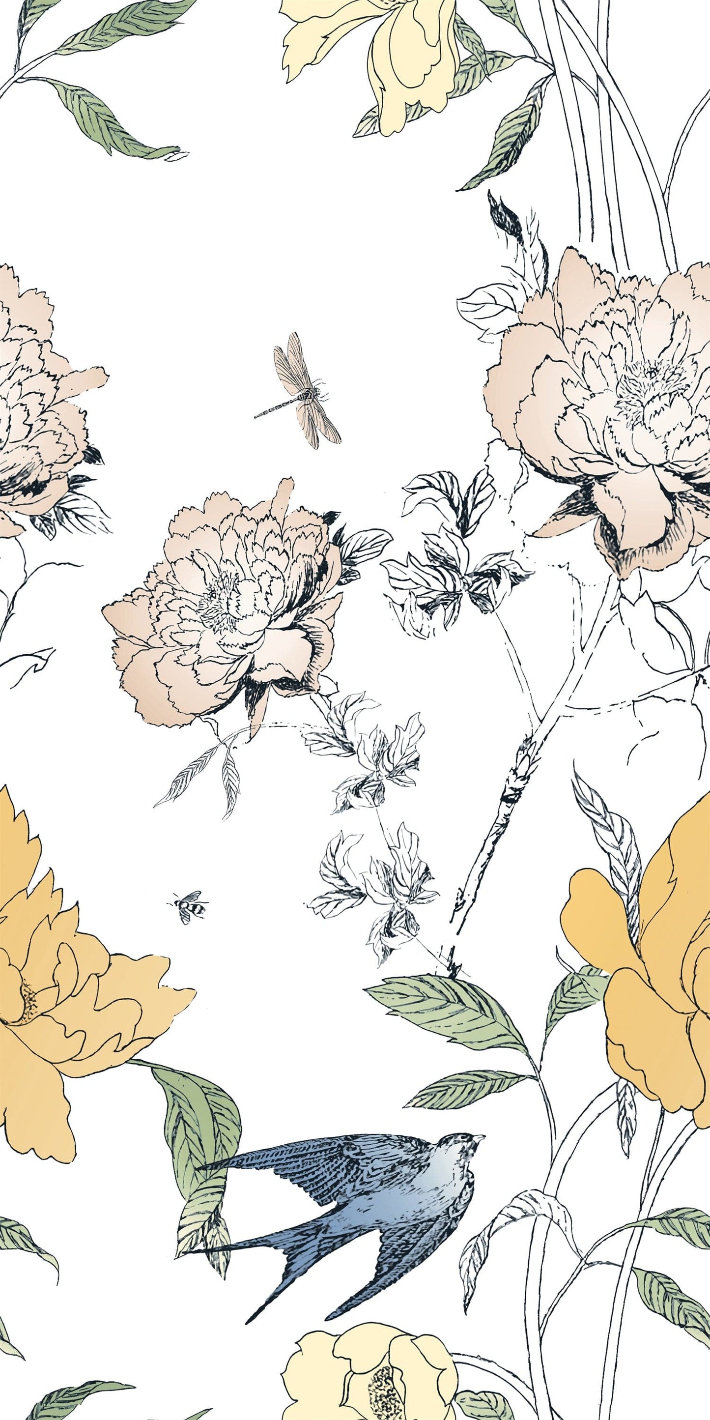 Cut Sample - Bloom Series - Flora and Fauna Summer Flower Field 400x800mm Ceramic Tile (Cut Size: Approx. 200x400 mm)