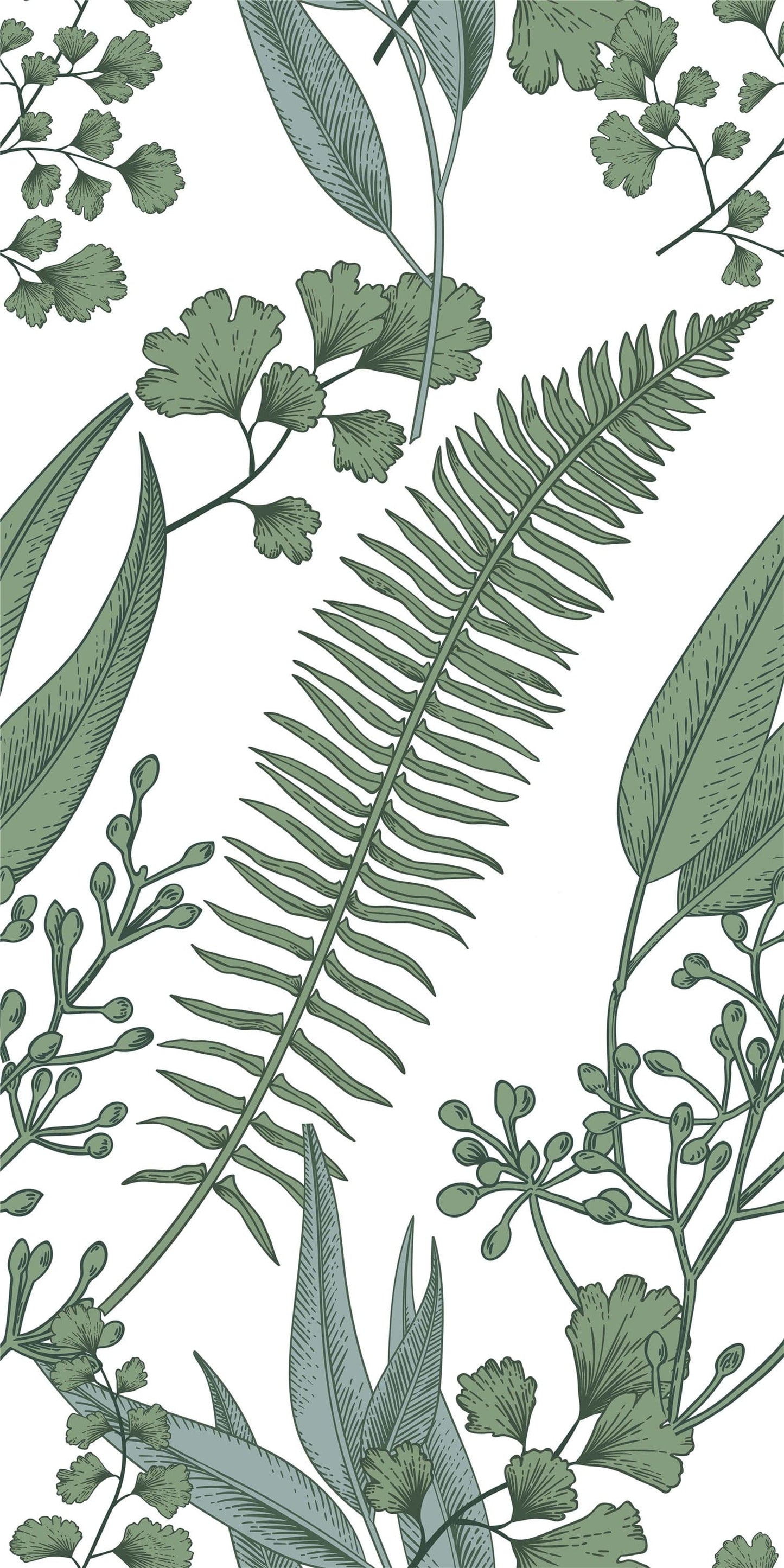 Cut Sample - Bloom Series - Flora and Fauna Leafy Tasi 400x800mm Ceramic Tile (Cut Size: Approx. 200x400 mm)