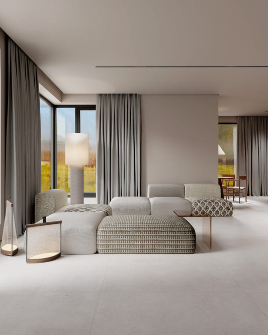 City Impression Mist P3 Matt 600x1200mm porcelain tile — interior look 1