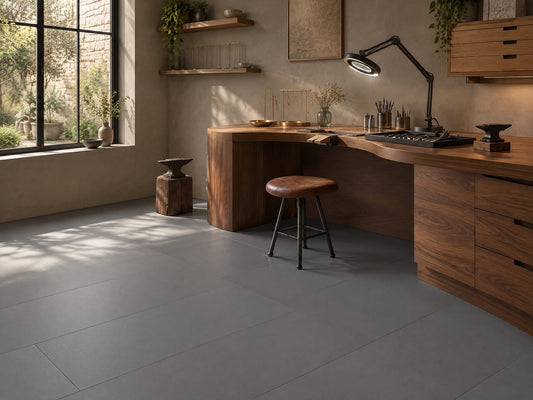 Cityscape tile in a jewellery atelier