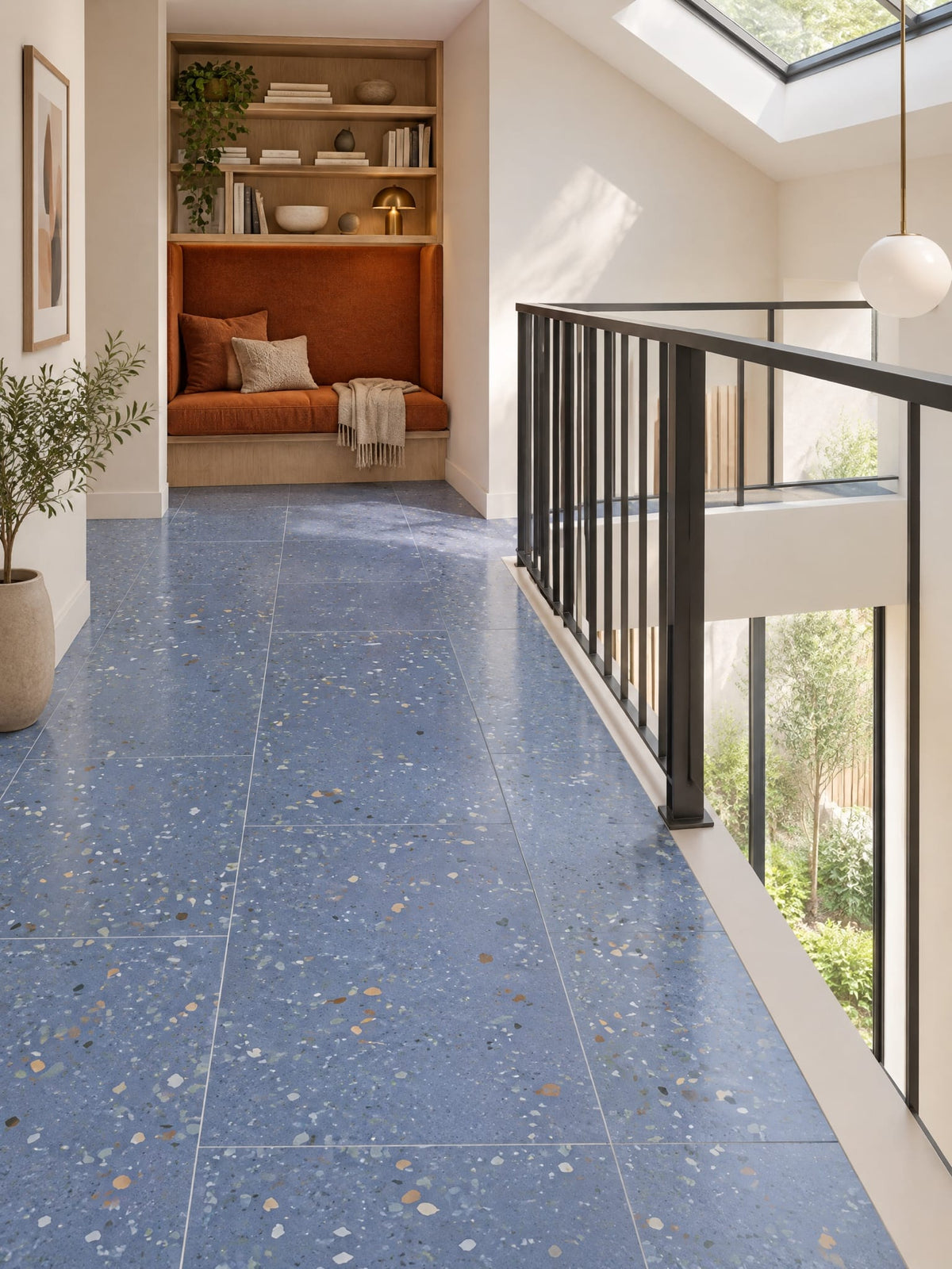 Cool Days tile interior look — upstairs landing