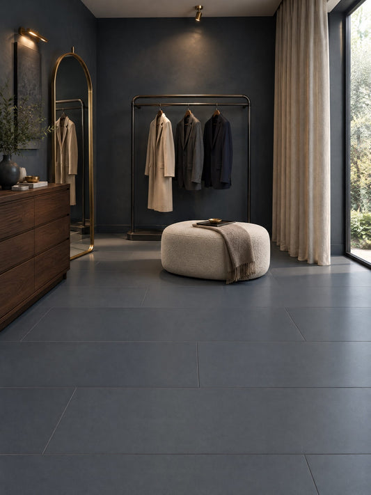 Deep Space tile in a private fitting room