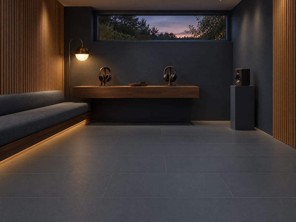 Deep Space tile in a home listening booth