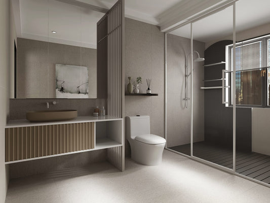 Luna Stone Crater P3 Matt 600x1200mm porcelain tile — interior look 1