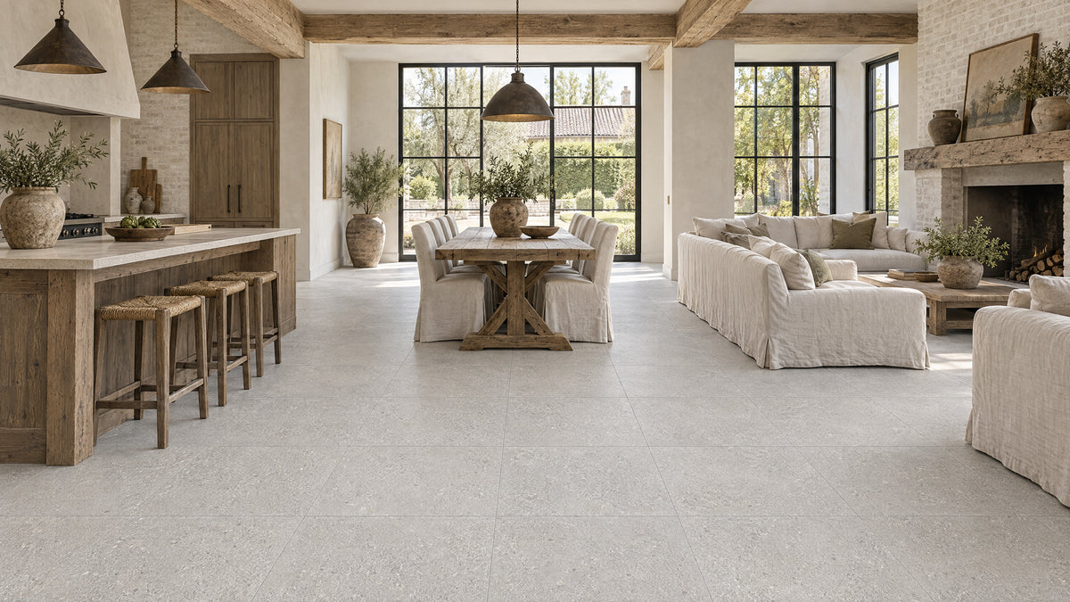 Luna Stone Crater P3 Matt 600x600mm porcelain tile — house belgian farmhouse interior