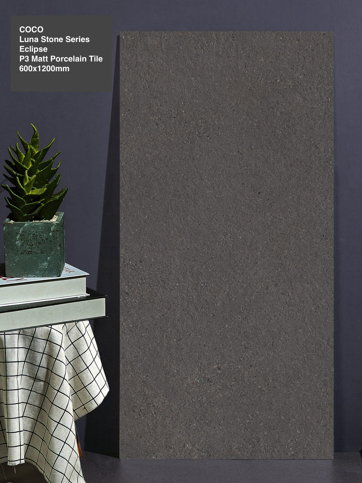 Luna Stone Eclipse P3 Matt 600x1200mm porcelain tile — styled interior setting