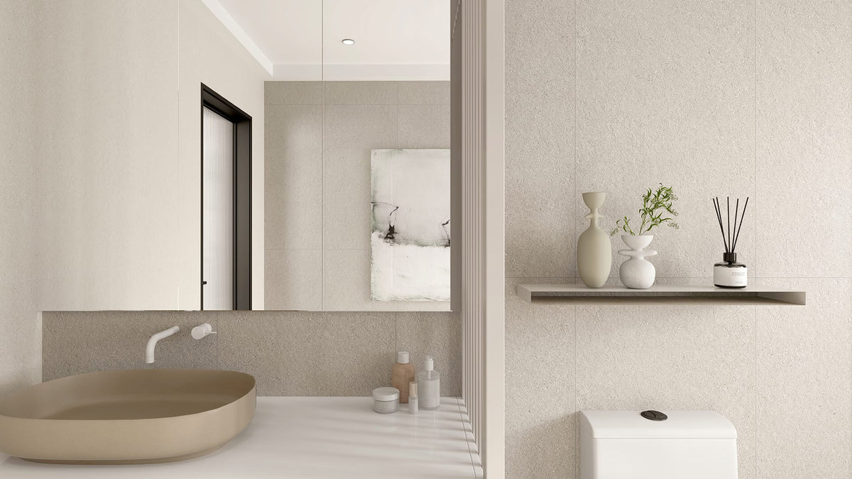 Luna Stone Pearl P3 Matt 600x1200mm porcelain tile — interior look 4
