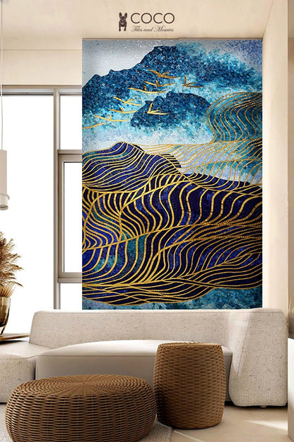 Artistic Mosaic - Abstract - Tibetan Mountain Side With Frame