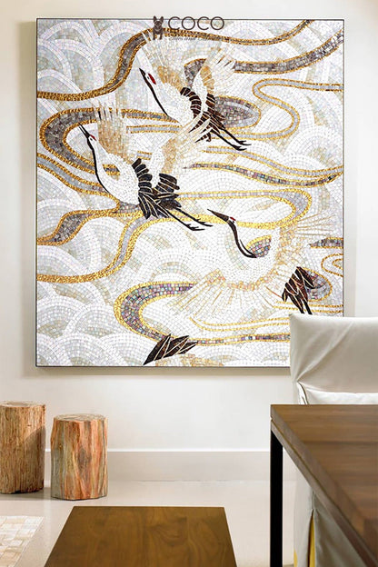 Artistic Mosaic - Red Crowned Crane - Good Life