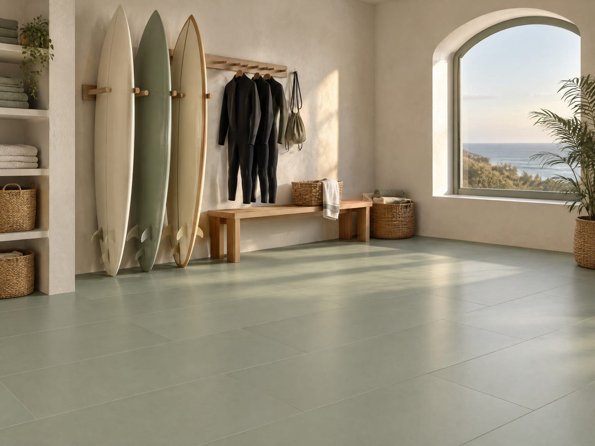 Moorland tile in a surfboard room