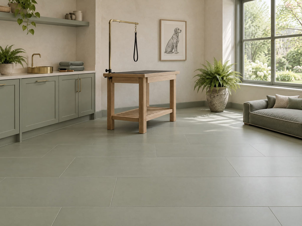 Moorland tile in a pet grooming room