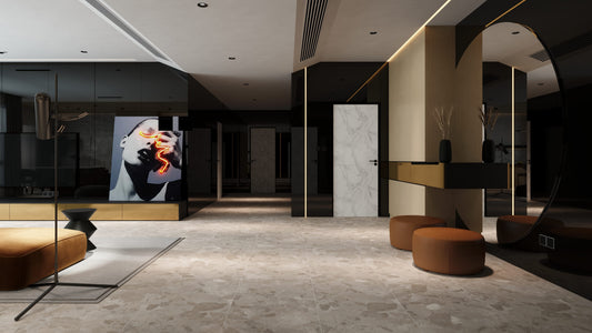Sassi Latte P3 Matt 600x1200mm porcelain tile — interior look 1
