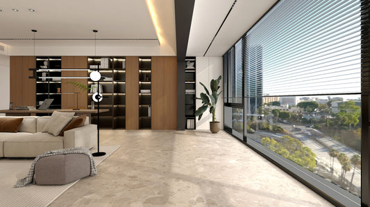 Sassi Tufo P3 Matt 600x1200mm porcelain tile — interior look 1
