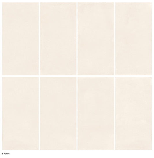 Sierra Almond P3 Matt 600x1200mm porcelain tile — eight tile-face variations