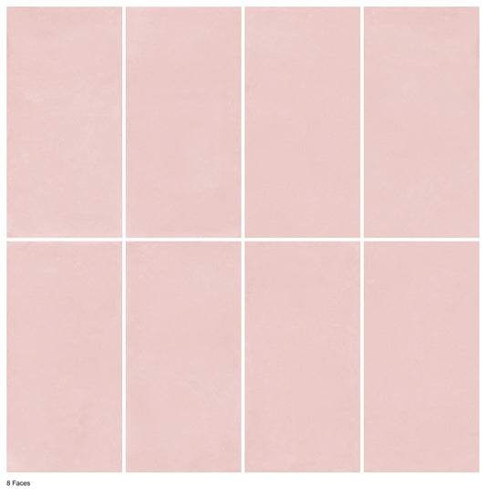 Sierra Blush P3 Matt 600x1200mm porcelain tile — eight tile-face variations