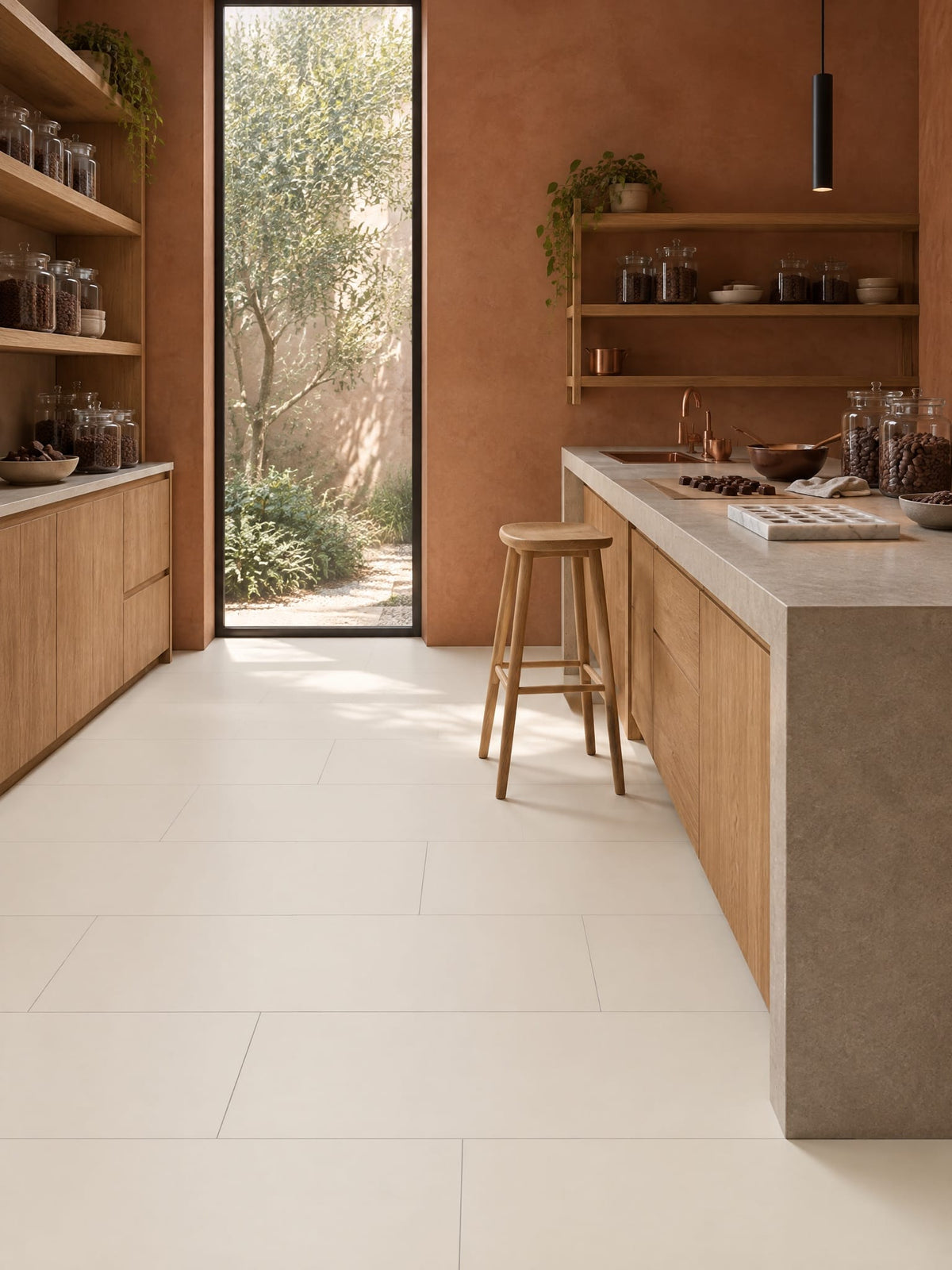 Stowe White tile in a chocolate atelier