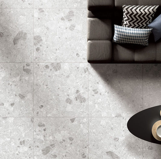 Tuscan Quarry Chalk P3 Matt 600x600mm porcelain tile — interior look 1