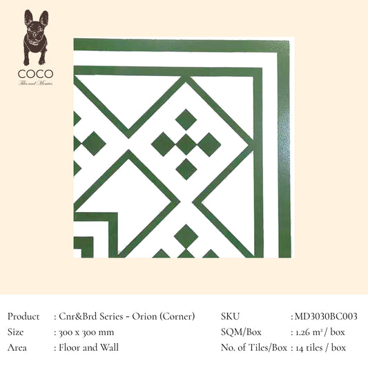 Cnr&Brd Series - Orion (Corner) 300x300mm Ceramic Tile