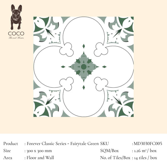 Forever Classic Series - Fairytale Green 300x300mm Ceramic Tile