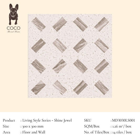 Living Style Series - Shine Jewel 300x300mm Ceramic Tile