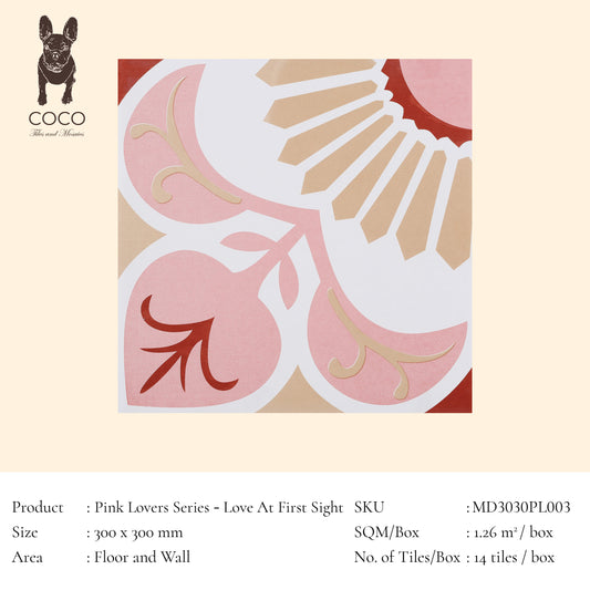 Pink Lovers Series - Love At First Sight 300x300mm Ceramic Tile